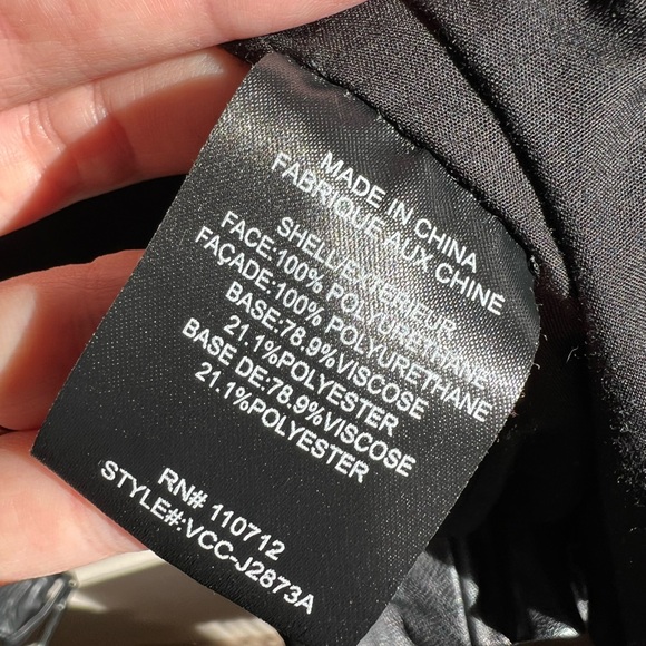 Black Women's Studded Vintage Leather Jacket - Picture 5 of 6